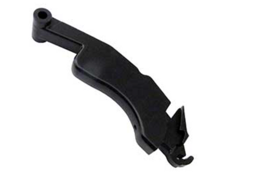 Black metal handle trigger on a white background